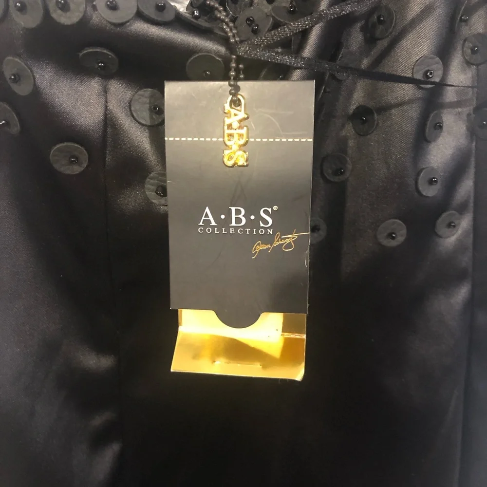 ABS Allen Schwartz Black One Shoulder Mini Dress - Picture 6 of 10